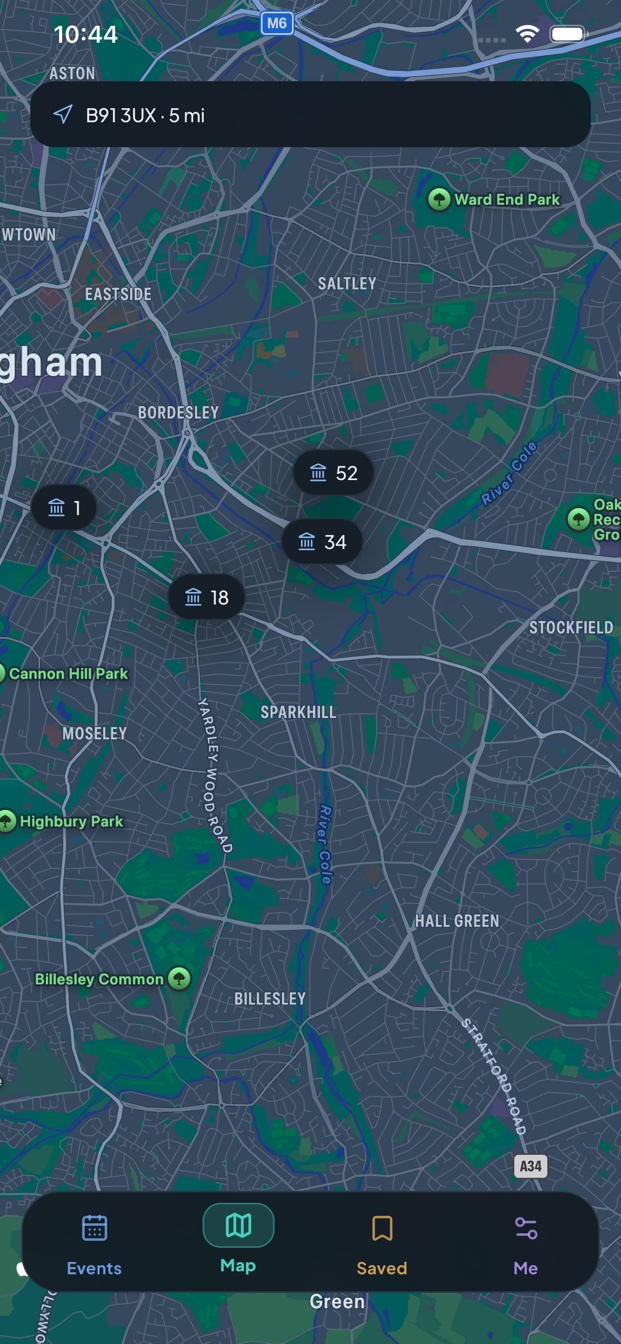 Nearby masjids shown on the Deen Spot map